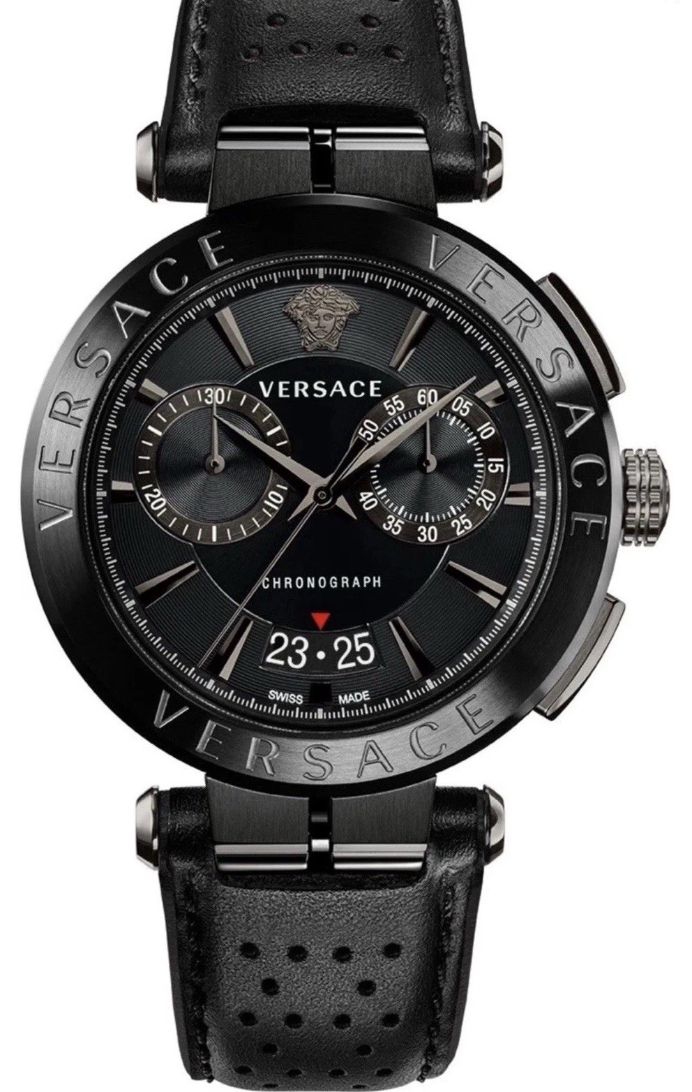 VERSACE Aion V Racer Chrono VE1D Men’s Triple Black Swiss Watch $1,200