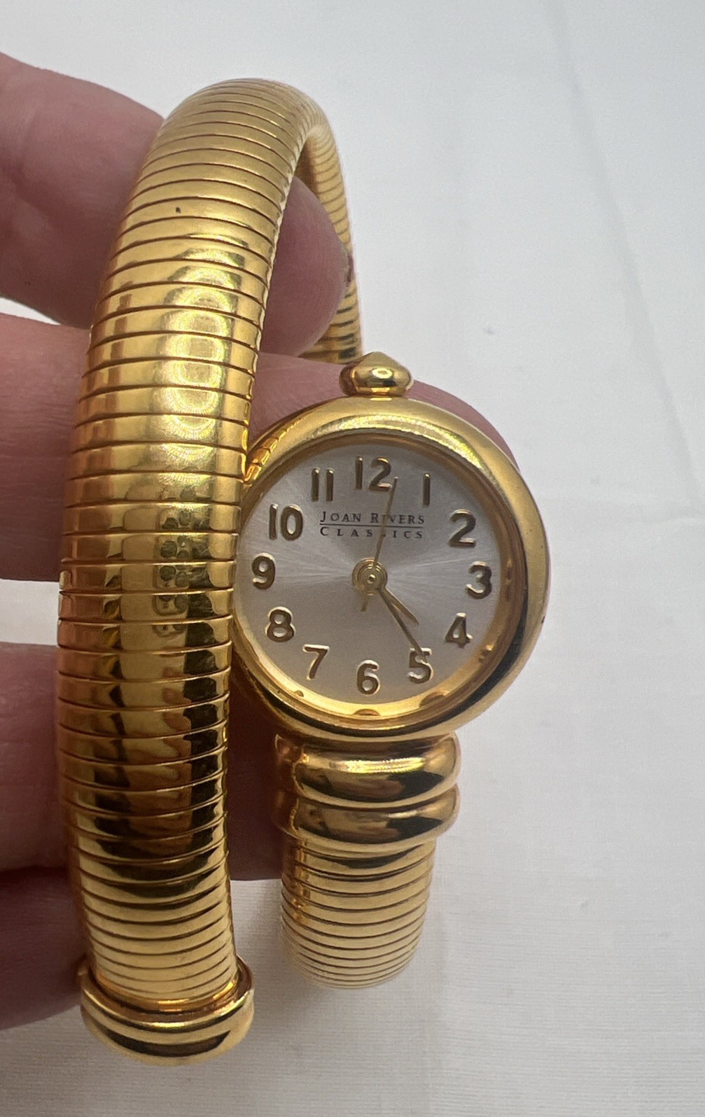 Joan Rivers Classics Watch Womens Gold Tone Snake Wrap Bangle New Battery