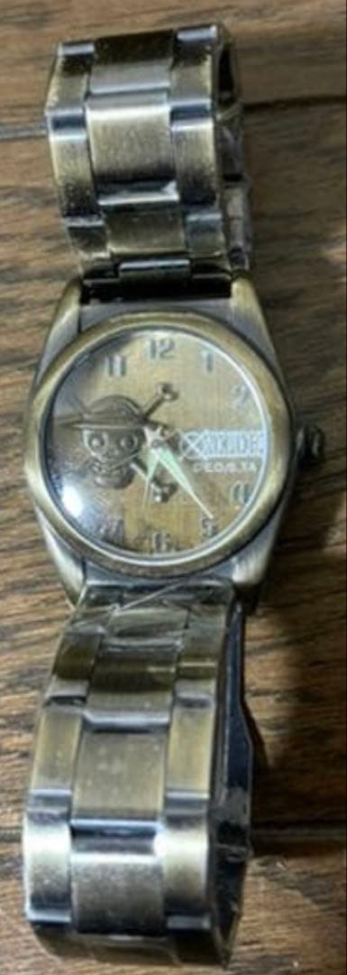 One Piece Gold Watch Battery Dead Leather Strap Collectible