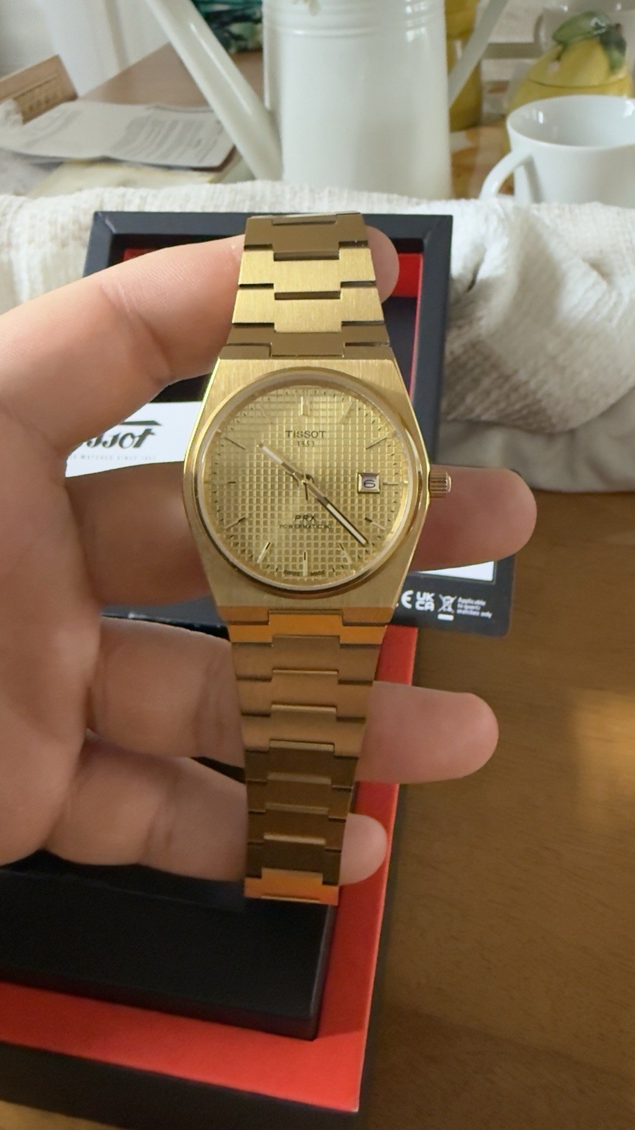 Tissot PRX Powermatic 80 Automatic 40mm Gold Tone Date 100m Box Papers