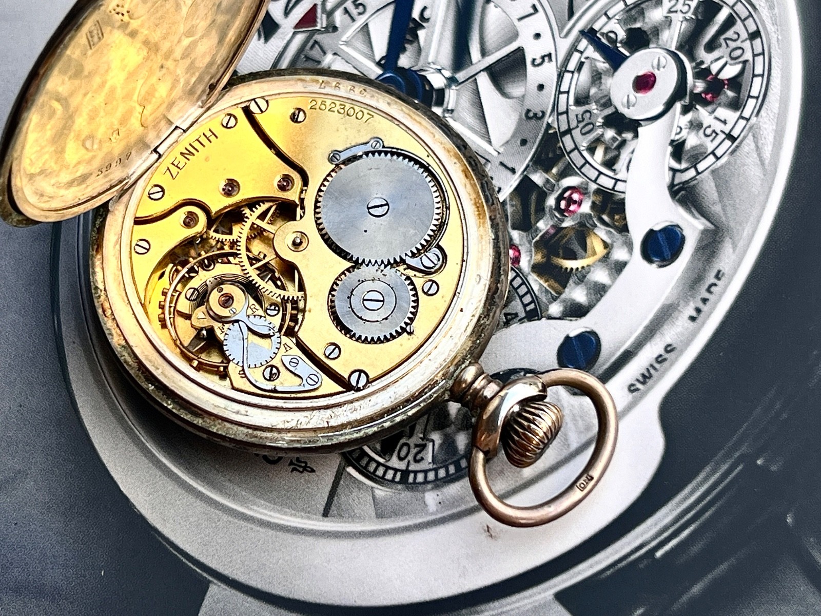 RARE Antique 1920s ZENITH Pocket Watch .800 Silver Grand Prix Paris 1900 Working