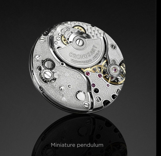 CRONUSART Men Automatic Watch Titanium Tonneau Mechanical Wristwatch Micro Rotor