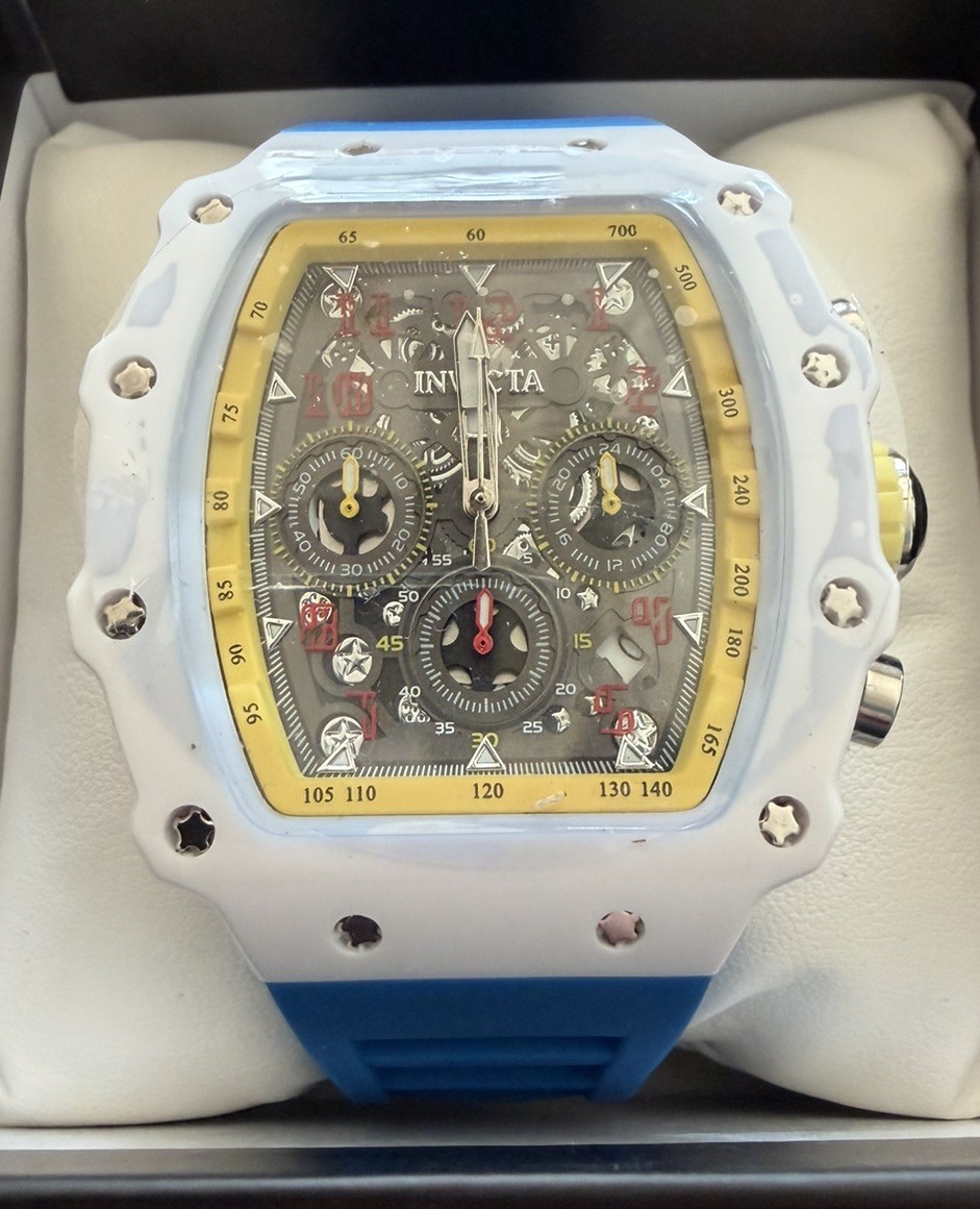 Men’s Invicta Racing Watch White & Blue 69732 NEW