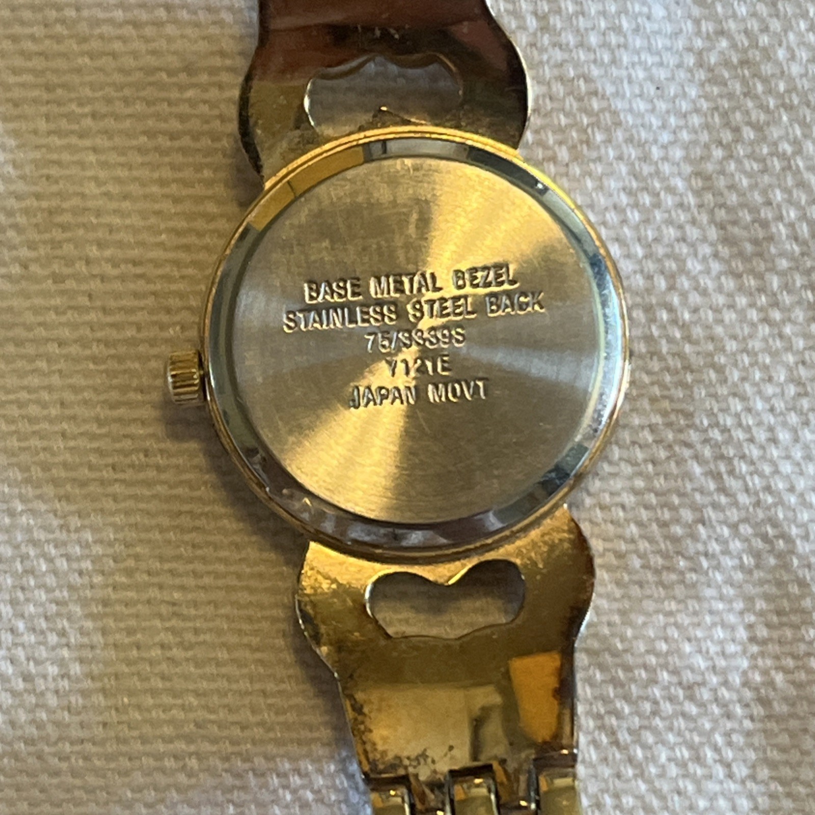 Armitron “Now” Gold-Tone Bracelet Watch – Rhinestone Hearts Accent