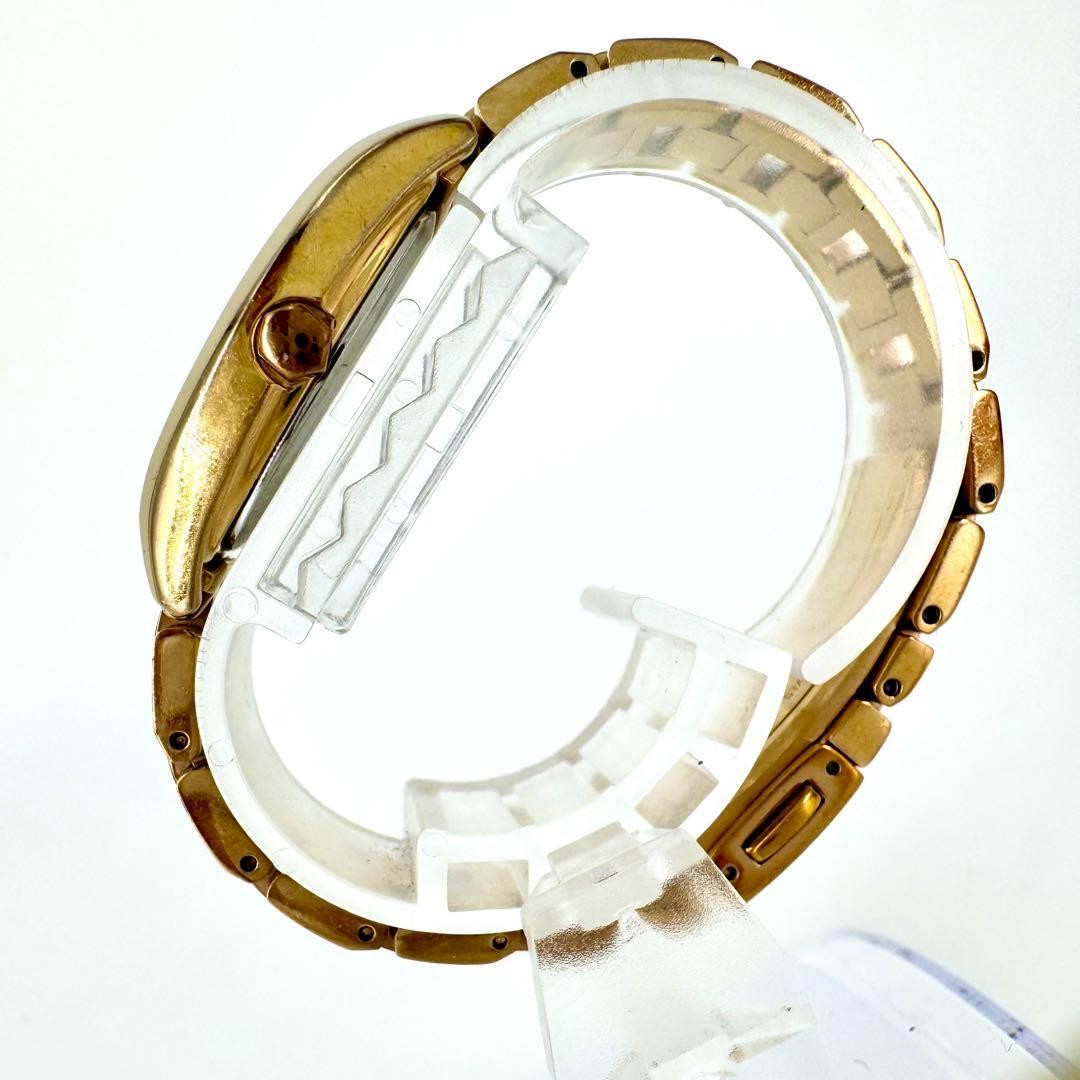 29 [Working Condition] SEIKO LK Lukia Solar Gold Tonneau-shaped Wristwatch