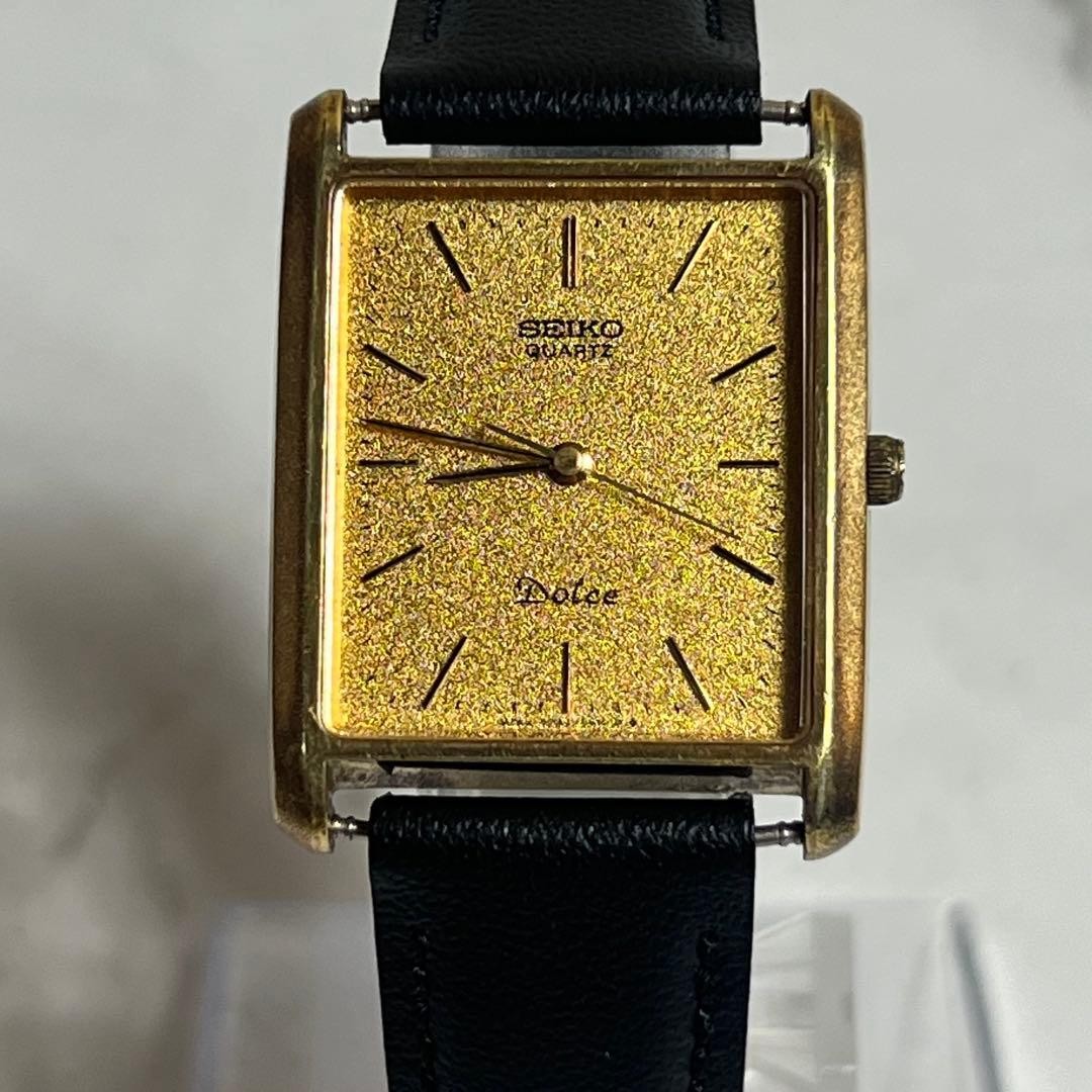 NEW Battery SEIKO Dolce 6030-5510 26mm Gold Dial Band Quartz JAPAN near MINT