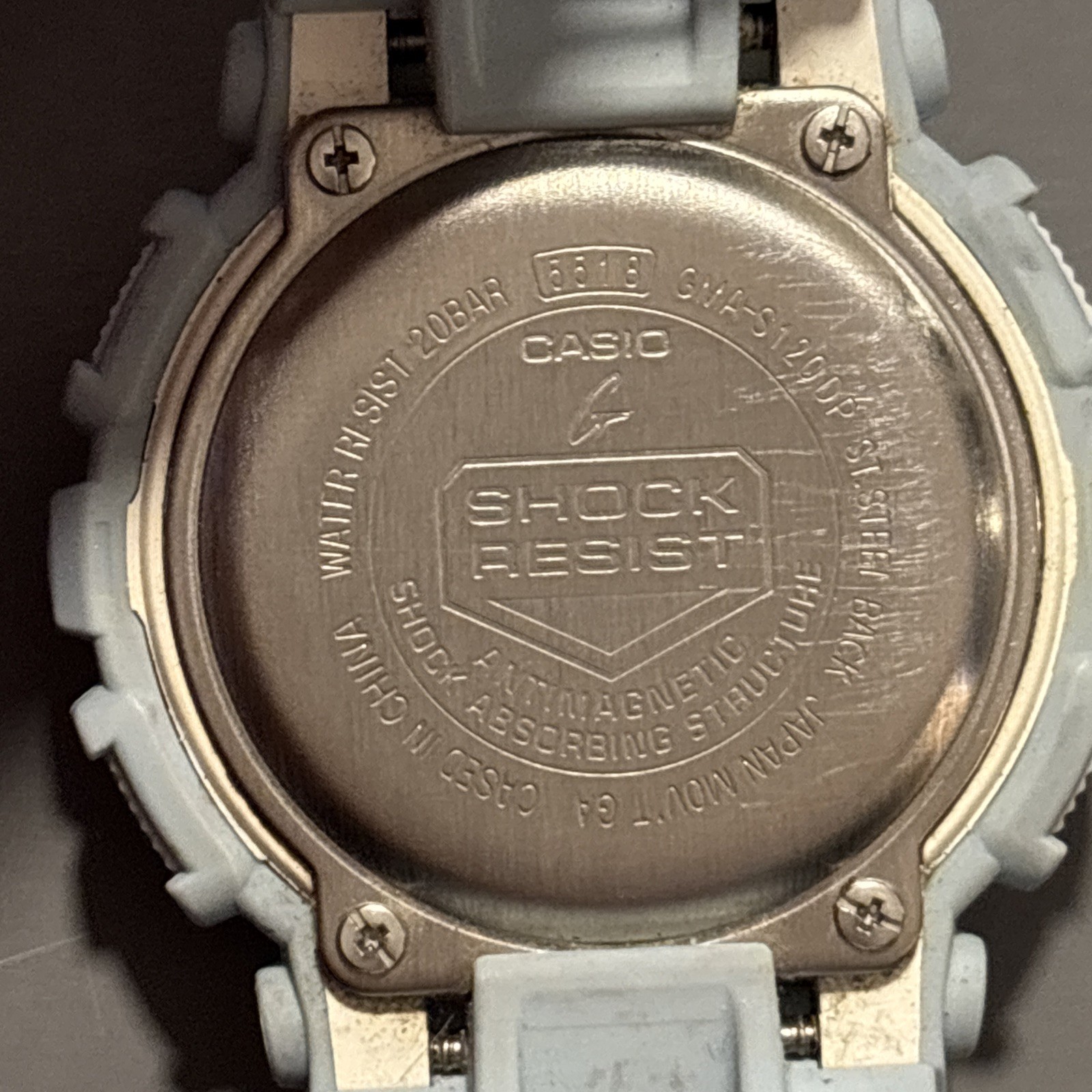 Casio G-Shock Analog Digital Watch GMA-S120DP Baby Blue White WR 200m – Works!