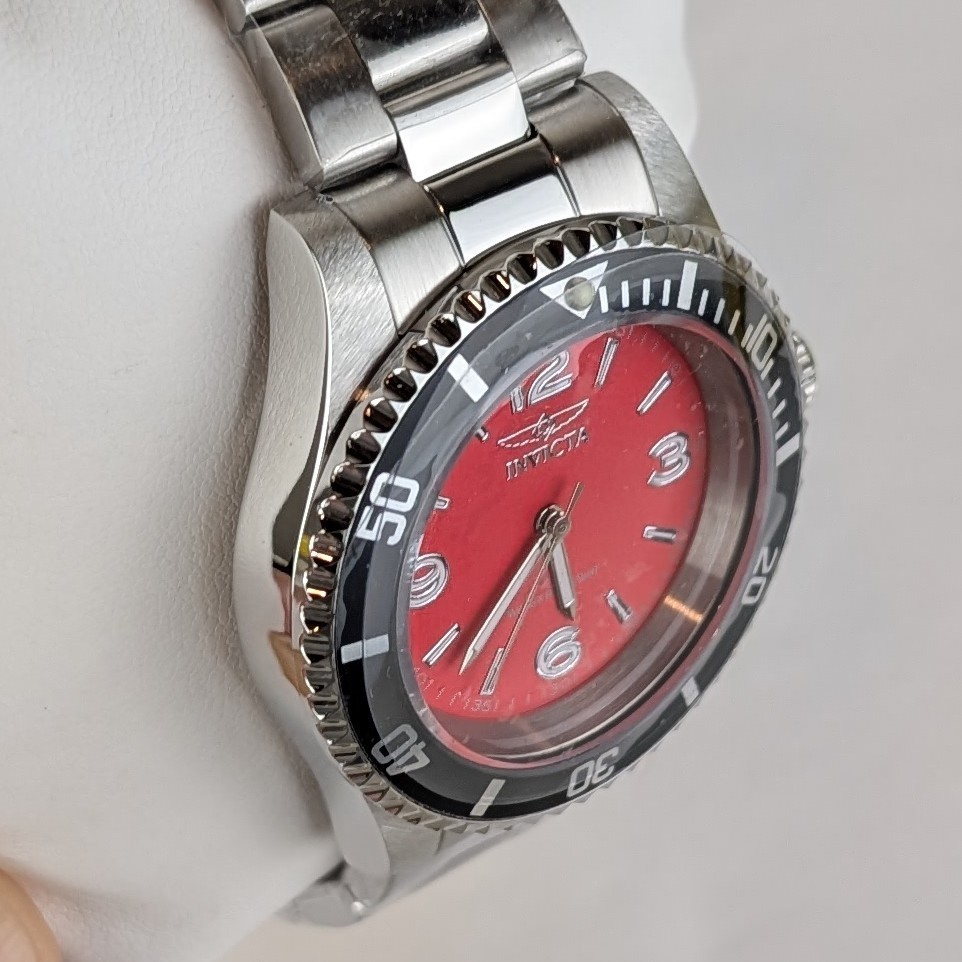 Invicta Specialty Rowan Men’s 40mm Watch Silver Red Black Stainless Steel 49350