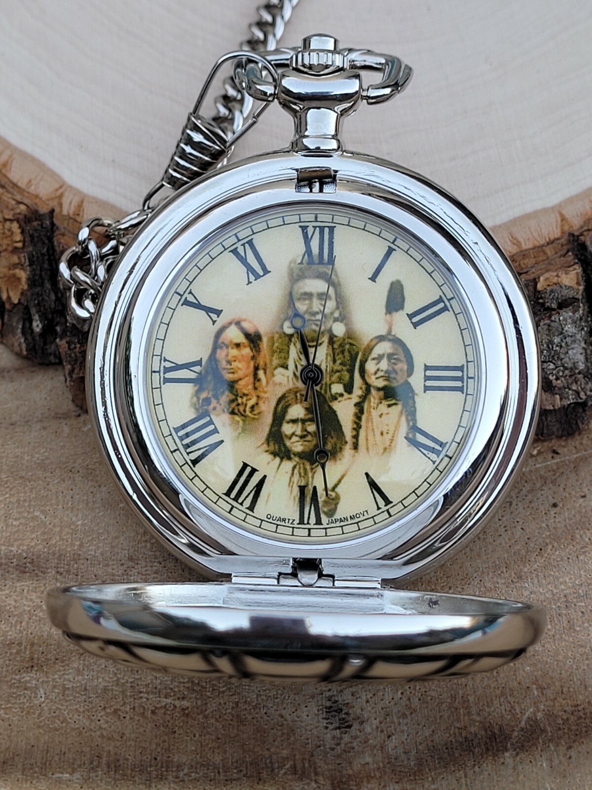 Thunderbird Pocket Watch With Chain – Native American Pocket Watch