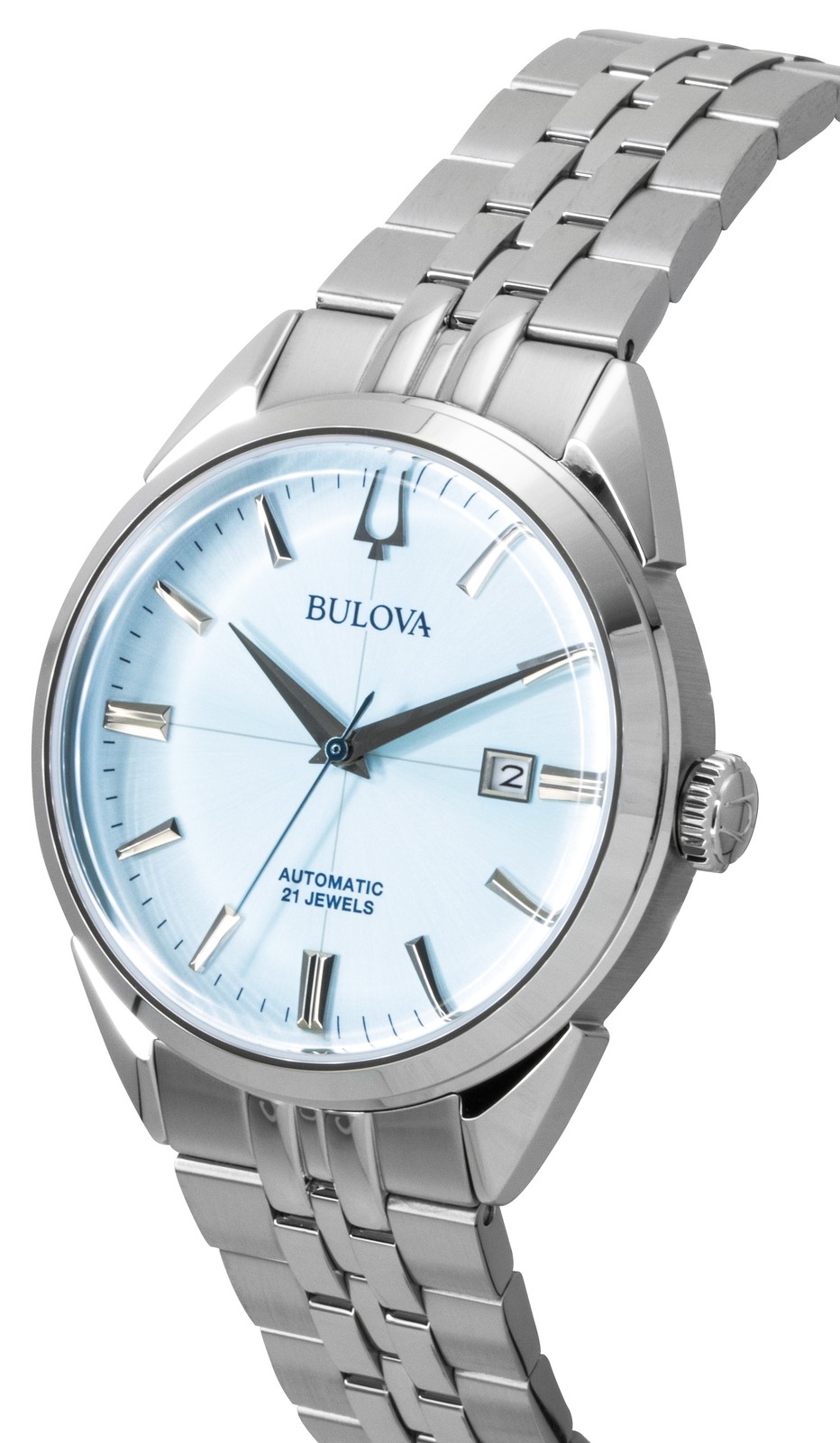 Bulova Sutton Stainless Steel Ice Blue Dial Automatic 96B423 Men’s Watch