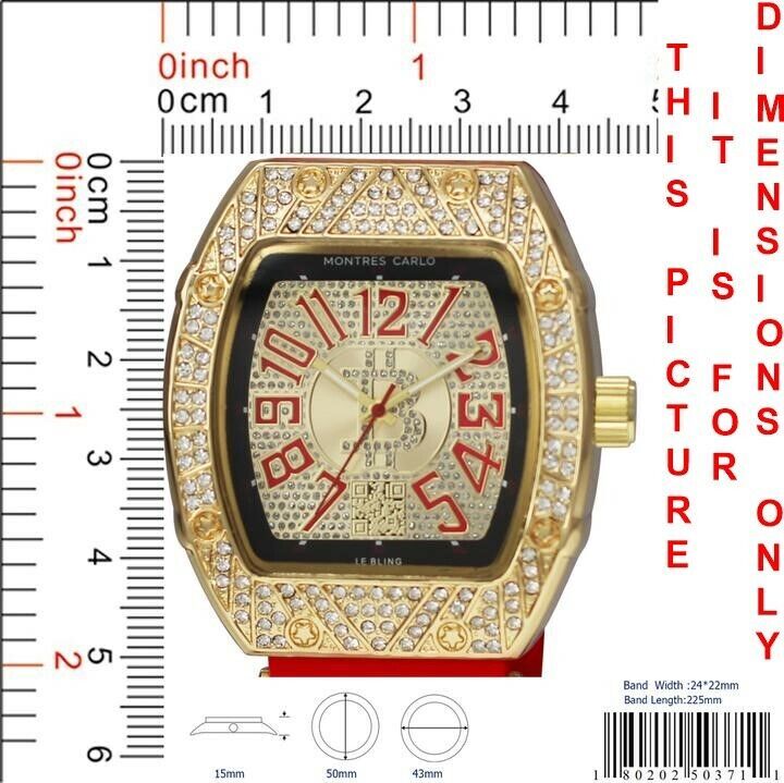 Men’s Iced Luxury Bezel Silicone Band GP Montres Carlos Watch