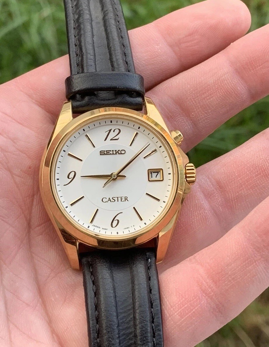 Rare Vintage Seiko Caster 5M62-0B30 Gold Case Excellent Japan OS-10