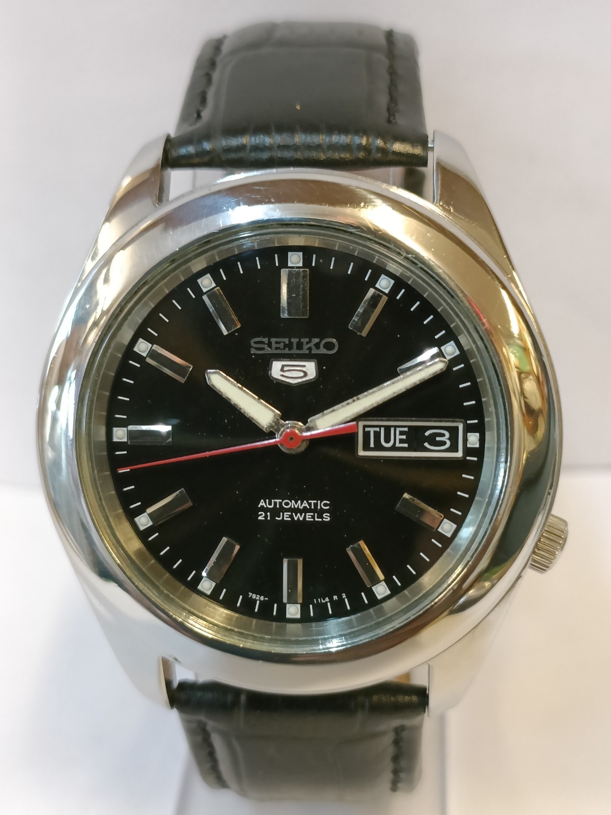 VINTAGE SEIKO 5 21J AUTOMATIC BLACK DIAL 7S26-03X0 JAPAN MEN’S WORKING CONDITION