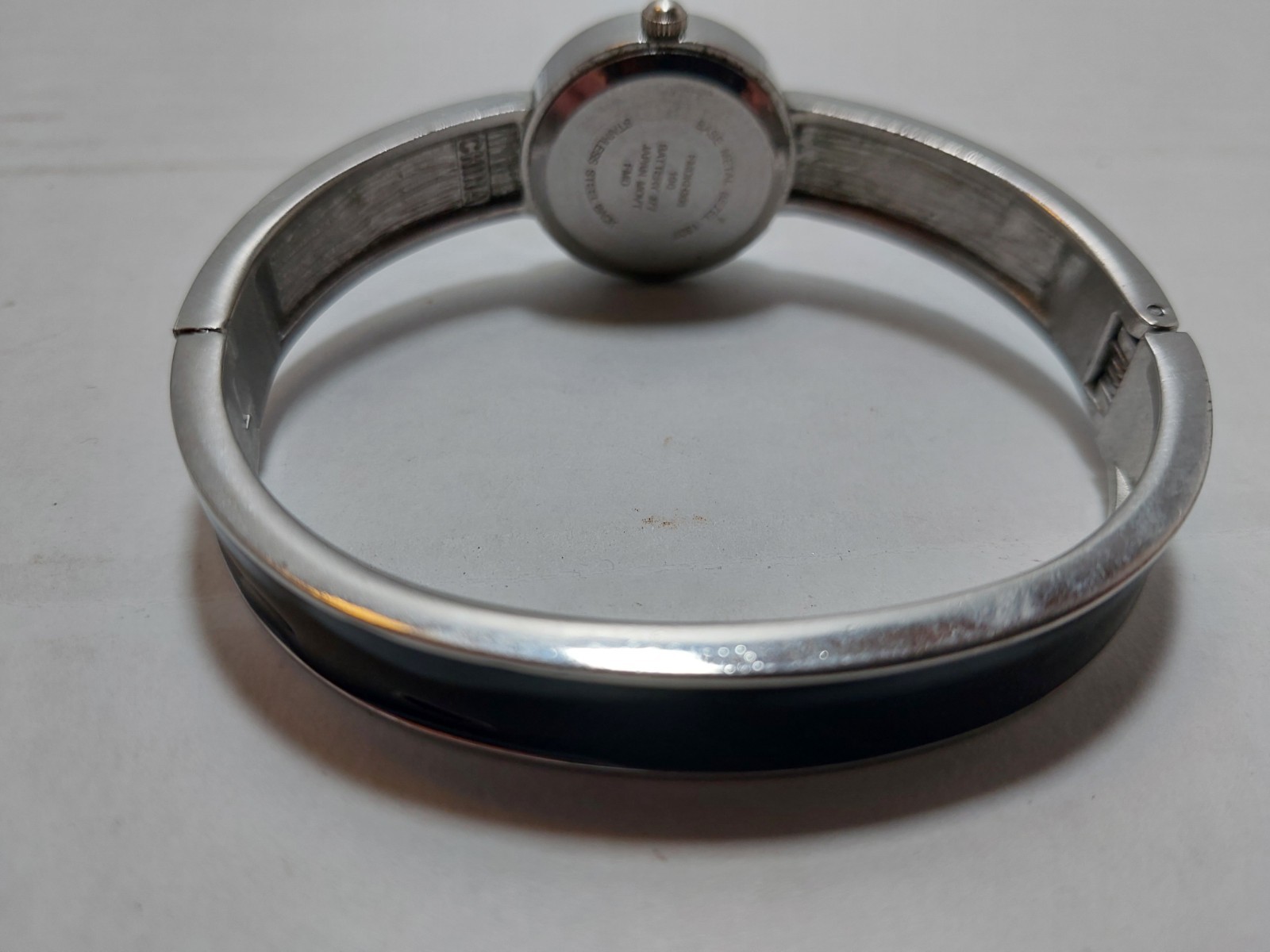 Womans Studio Time Black & Silver Tone Bangle Watch