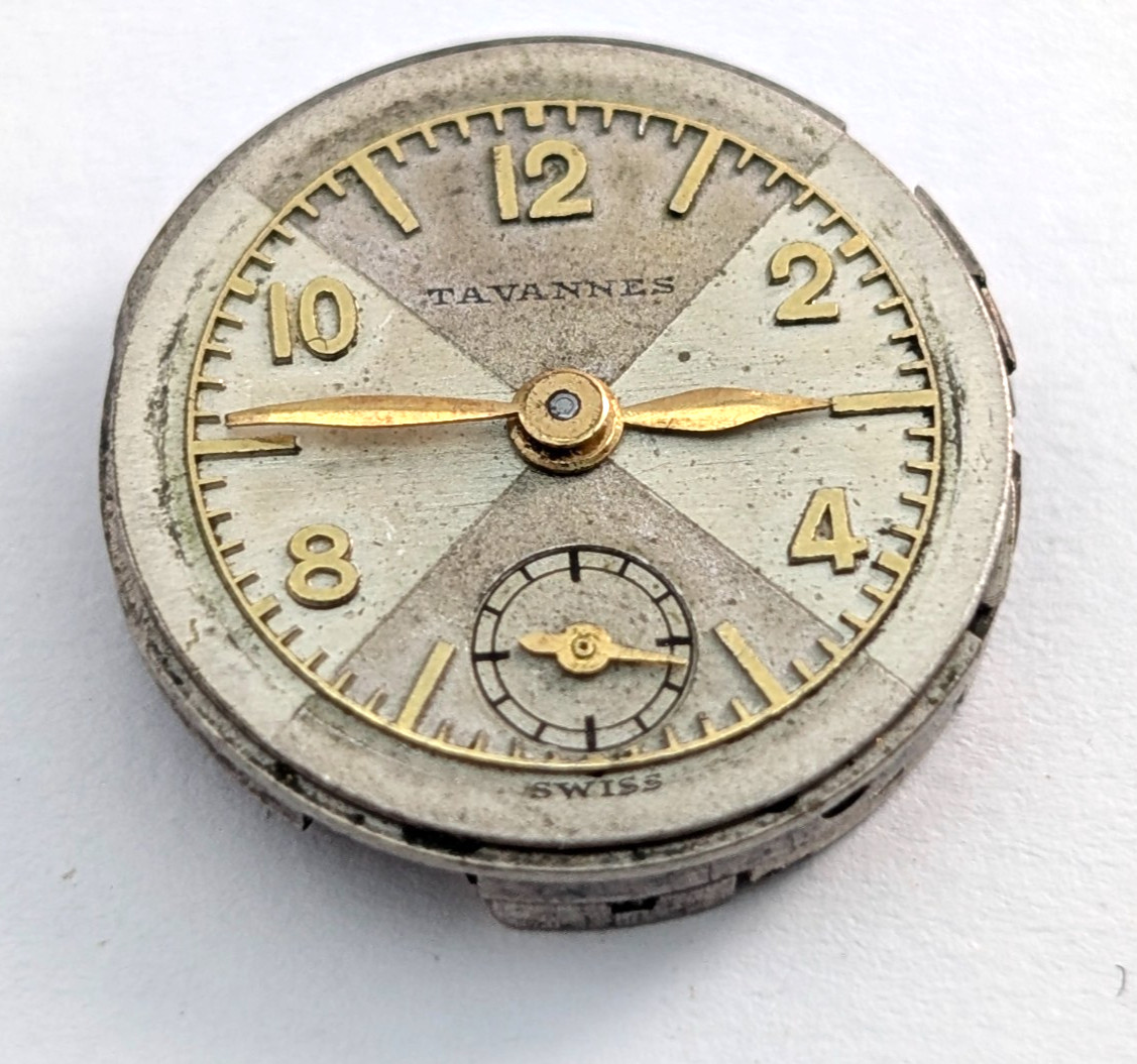 Vintage TAVANNES 15 Jewels Petite Ladies 17mm Swiss Watch Movement PARTS REPAIR