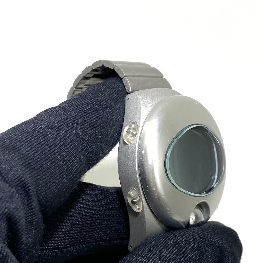 ALBA Digital Wristwatch SPOON Y2K Retro Futuristic Silver Authentic From Japan