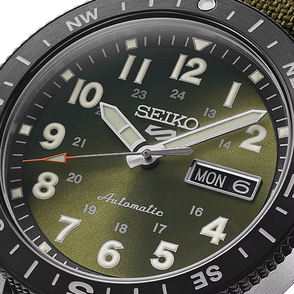 SEIKO 5 Sports HDB008J Field Automatic Khaki Green Dial Nylon Band Compass Bezel