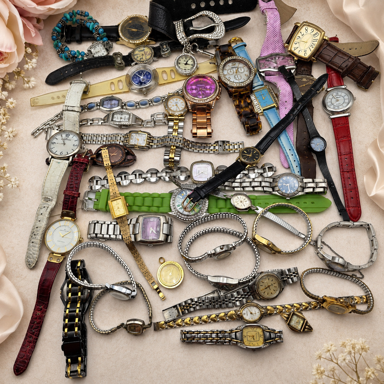 Women’s Watch Lot Parts Repair Mixed Fashion Quartz Vintage Modern 3 lb