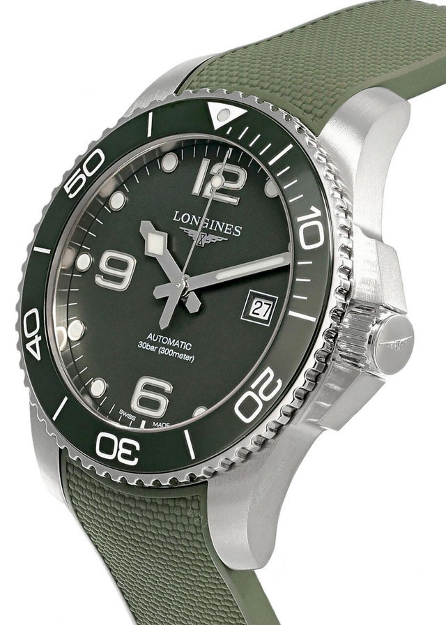 Longines Hydroconquest Auto 43mm Green Rubber Men’s Watch L3.782.4.06.9