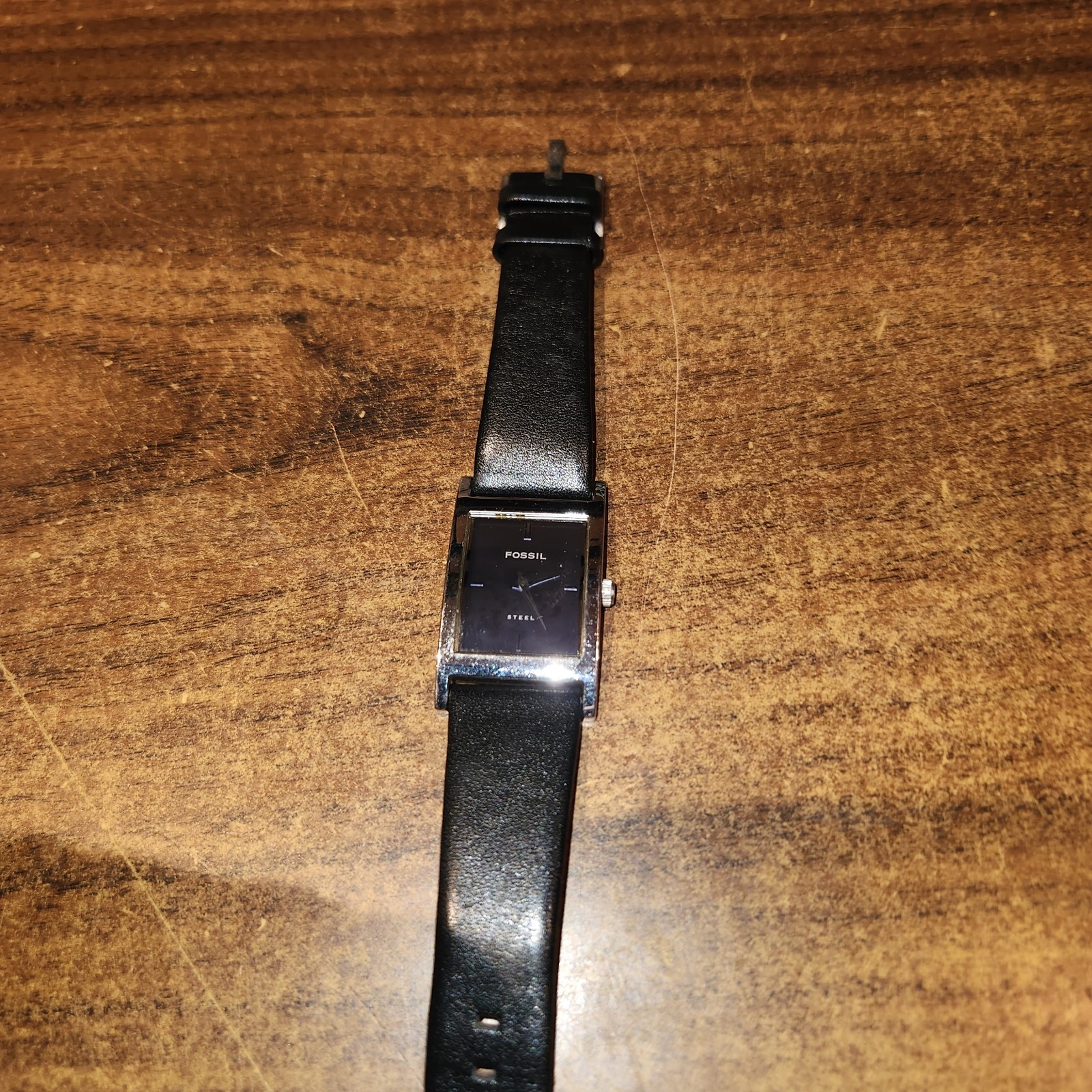 Fossil Arkitekt FS-2694 Unisex Tank Watch 25mmX31mm Blue Gray Dial Black Leather