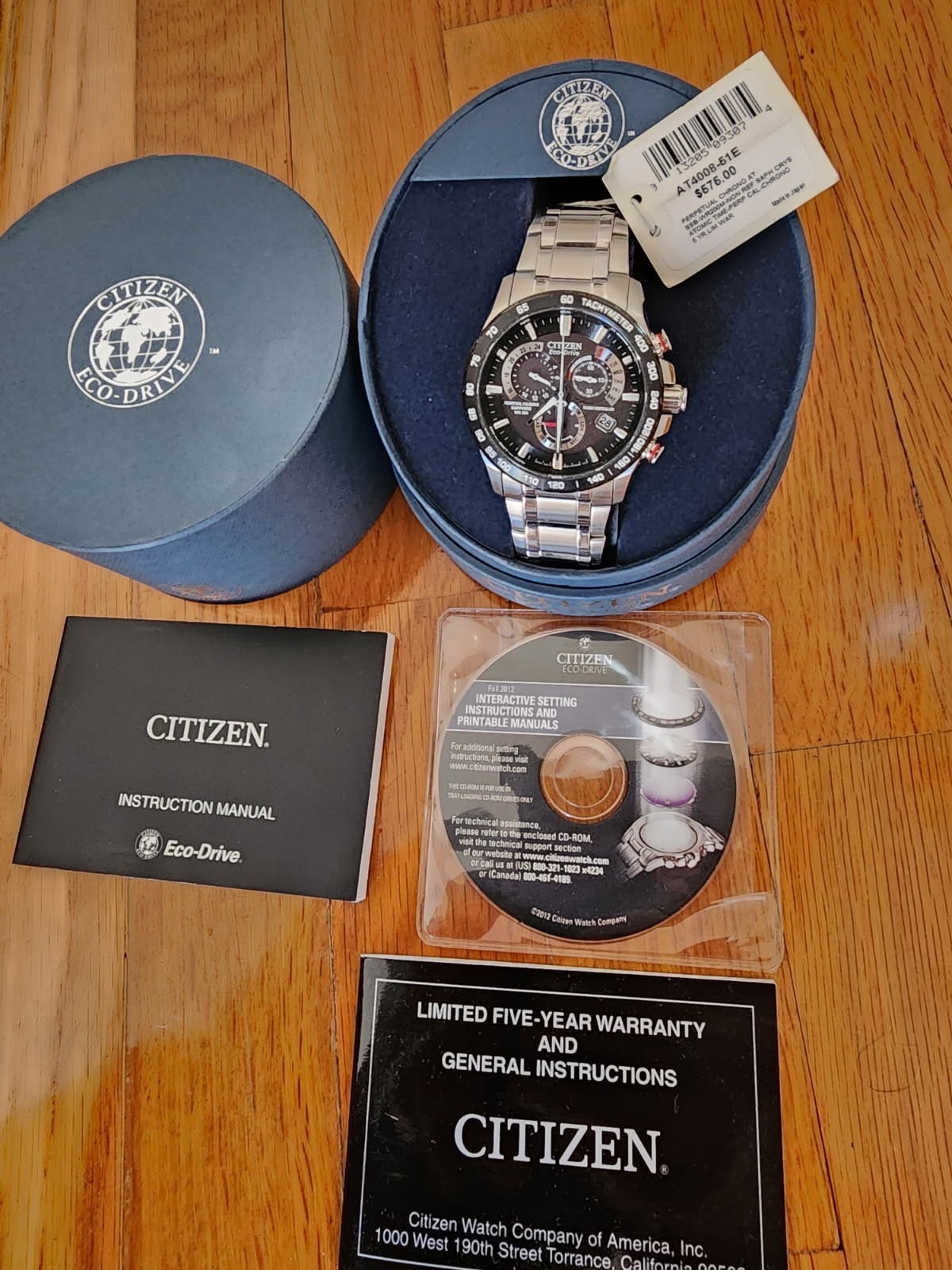 Citizen Men’s Perpetual 42mm Quartz Chronograph Watch AT4008-51E