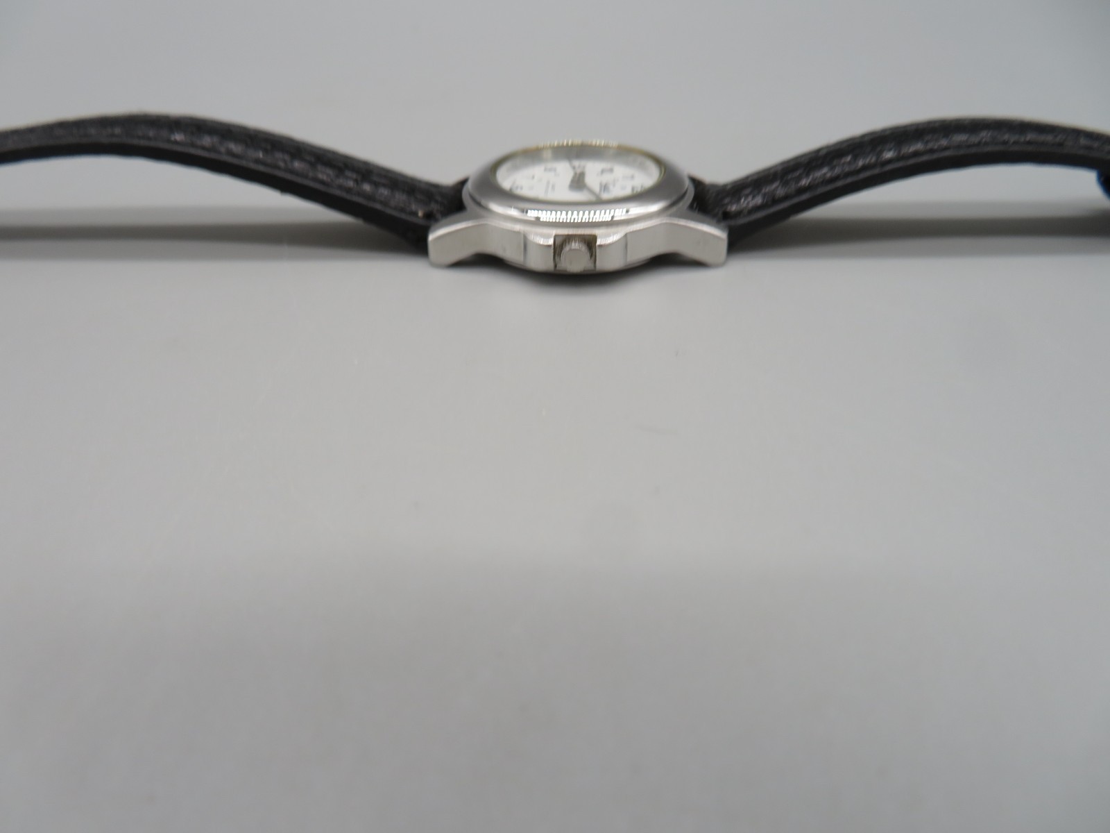 Speidel Express Silver Tone Watch Water Resistant Black Band New Battery