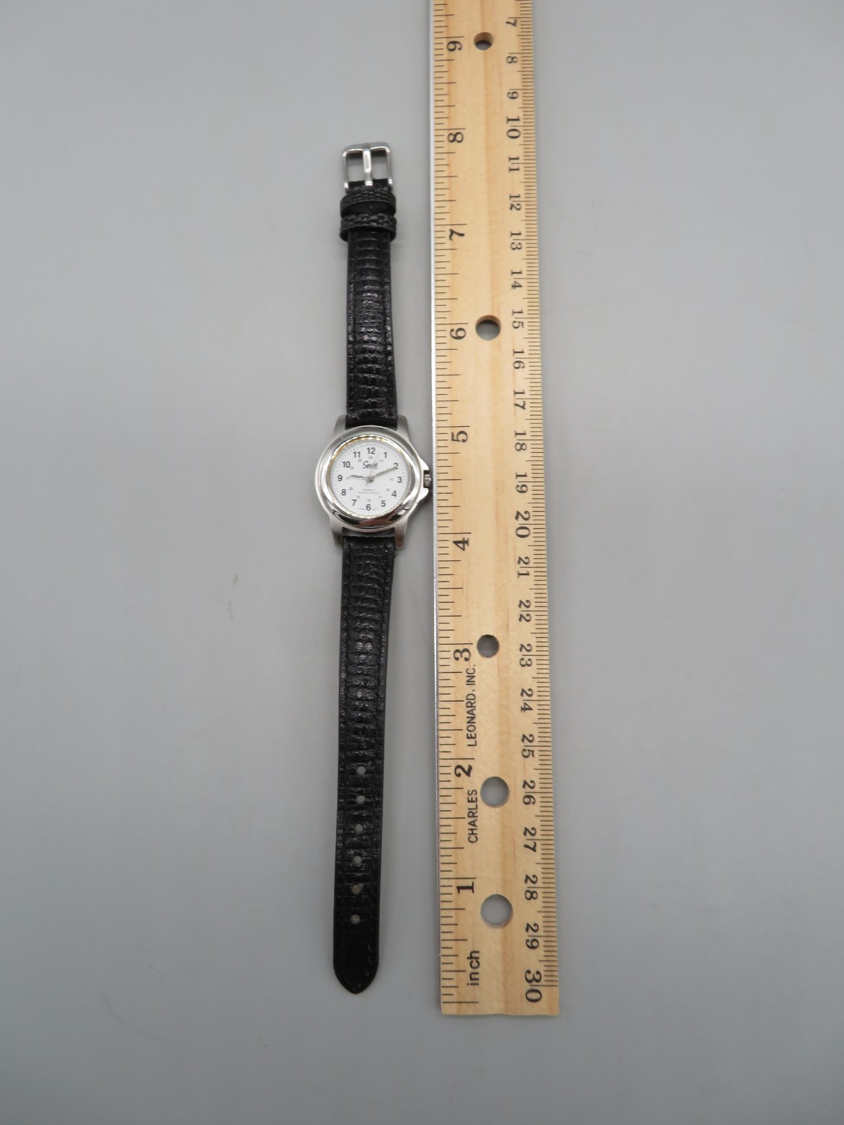 Speidel Express Silver Tone Watch Water Resistant Black Band New Battery