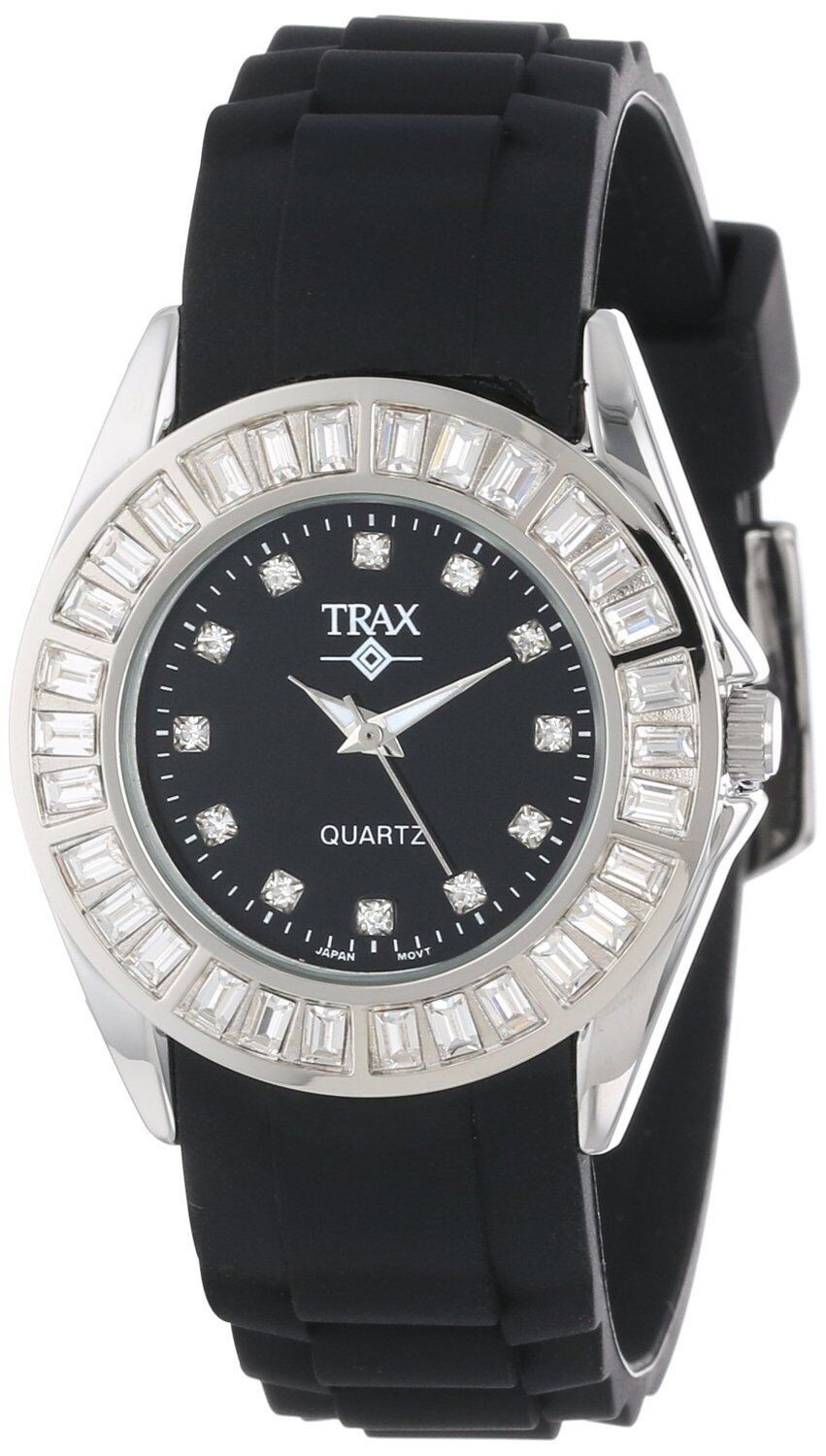 Women’s Rox Crystal Bezel Watch with Rubber Silicone Band by Trax