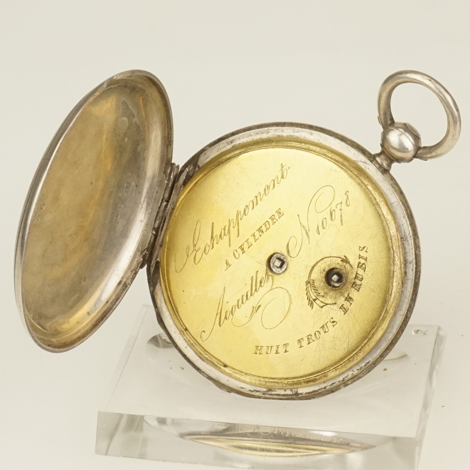 RAR! Fullhunter Solid Silver Key Pocket watch Men’s no repeater fusee duplex RAR