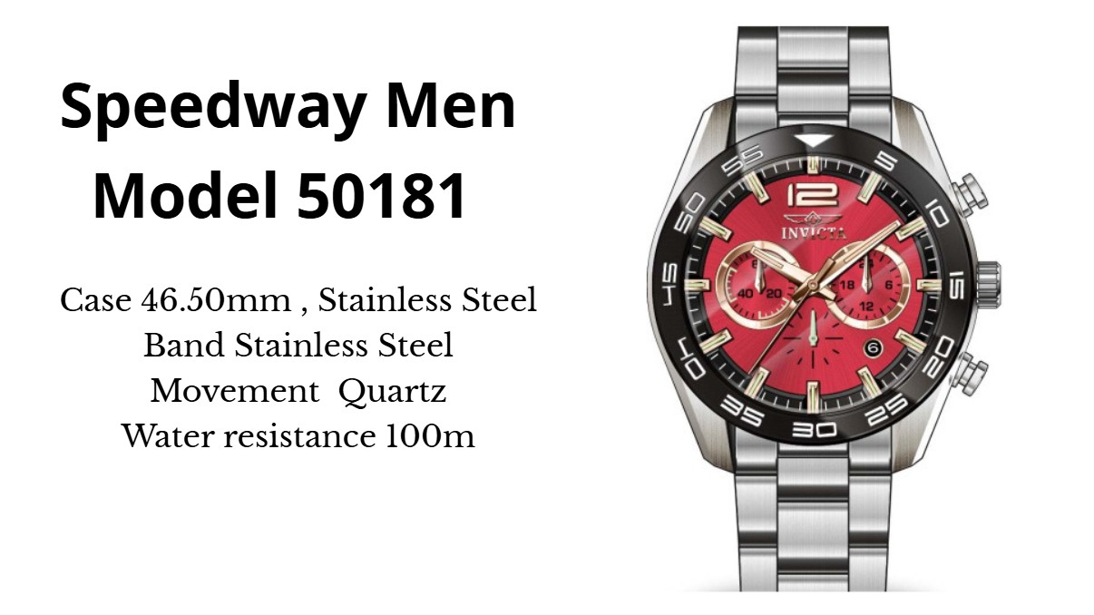Invicta Speedway Men Model 50181 – Men’s Watch Quartz 46.5mm