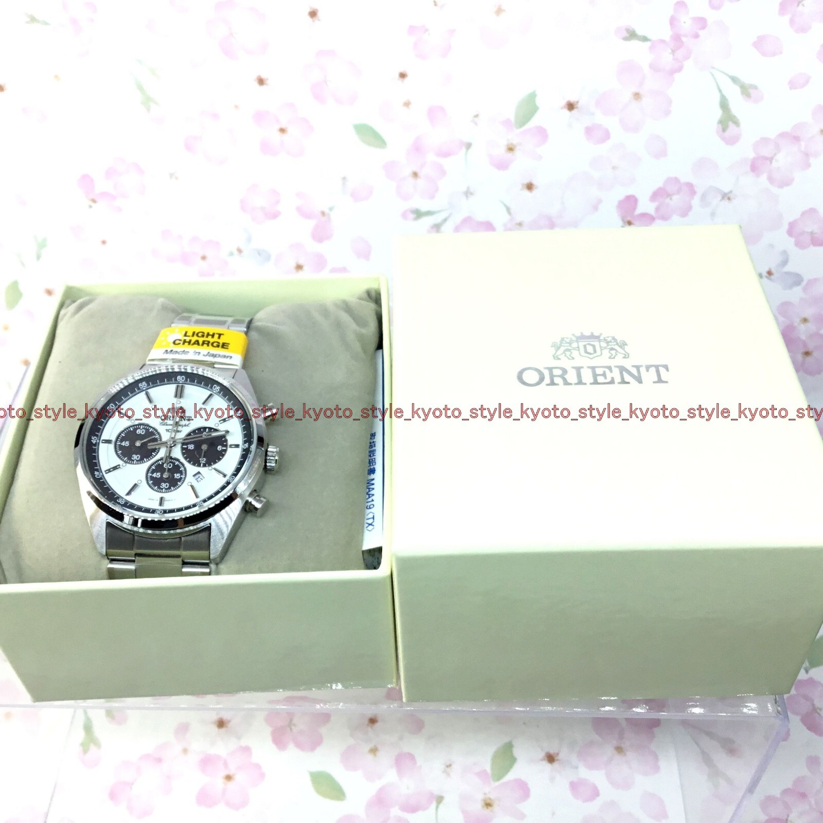 ORIENT Watch WV0041TX SOLAR Chronograph milky white Men’s 70’s 70453JAPAN IMPORT