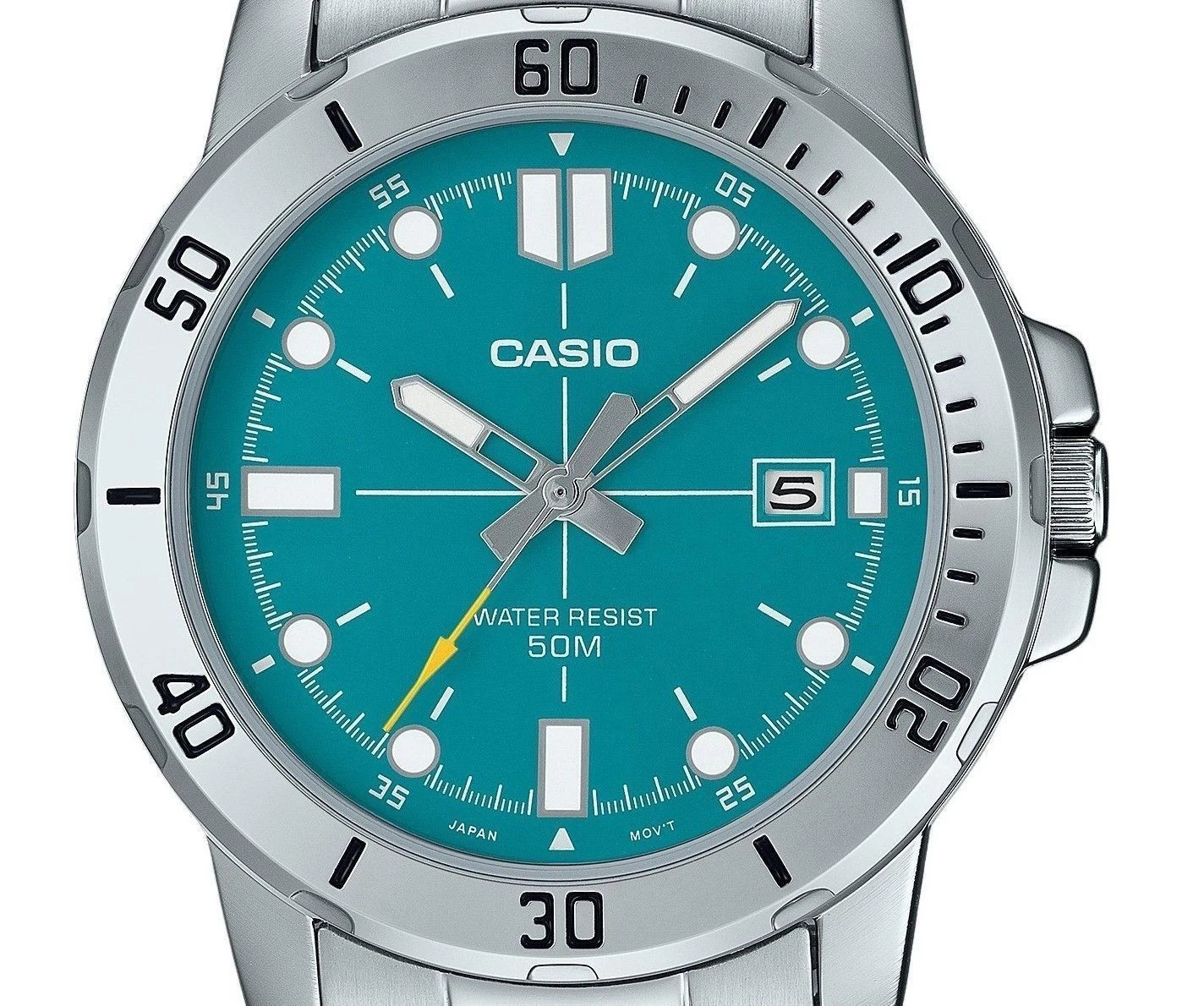 Casio Stainless Steel Turquoise Blue Dial Quartz MTP-VD01D-3E2V 50M Mens Watch