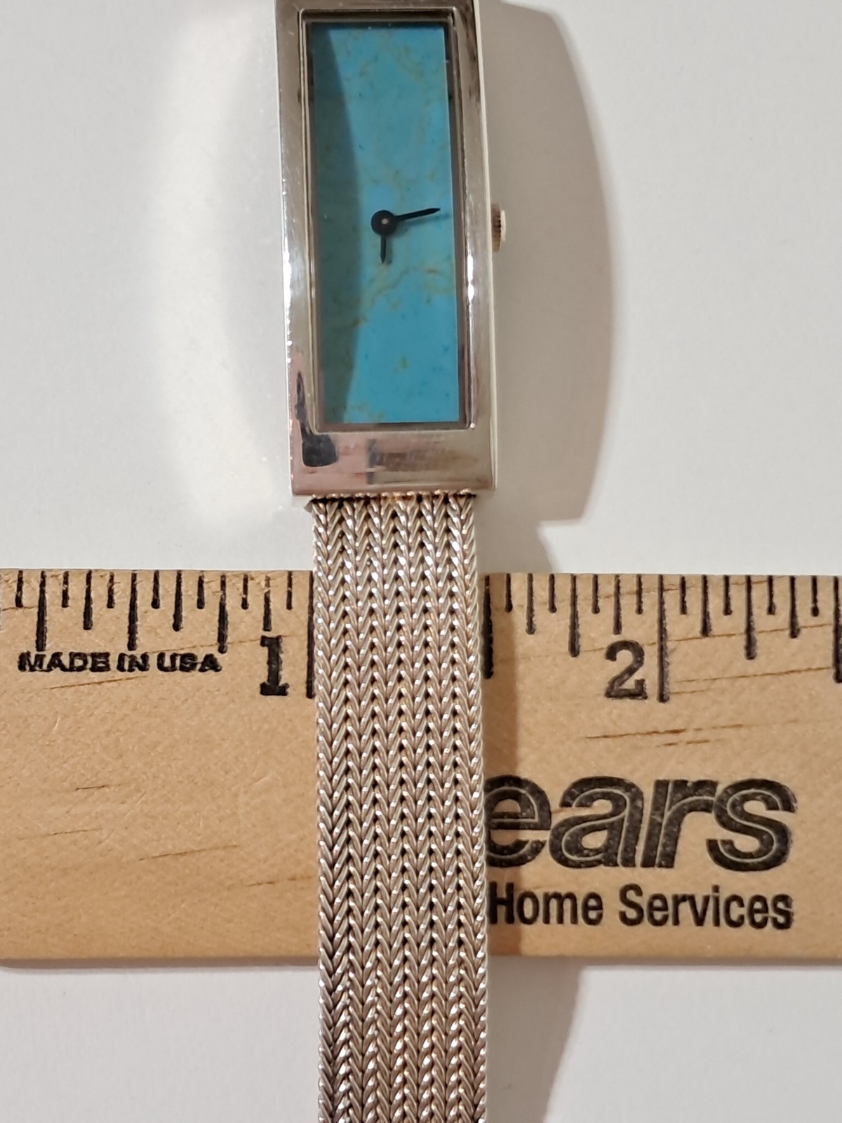 ECCLISSI Sterling Silver Bracelet Watch with Turquoise Face
