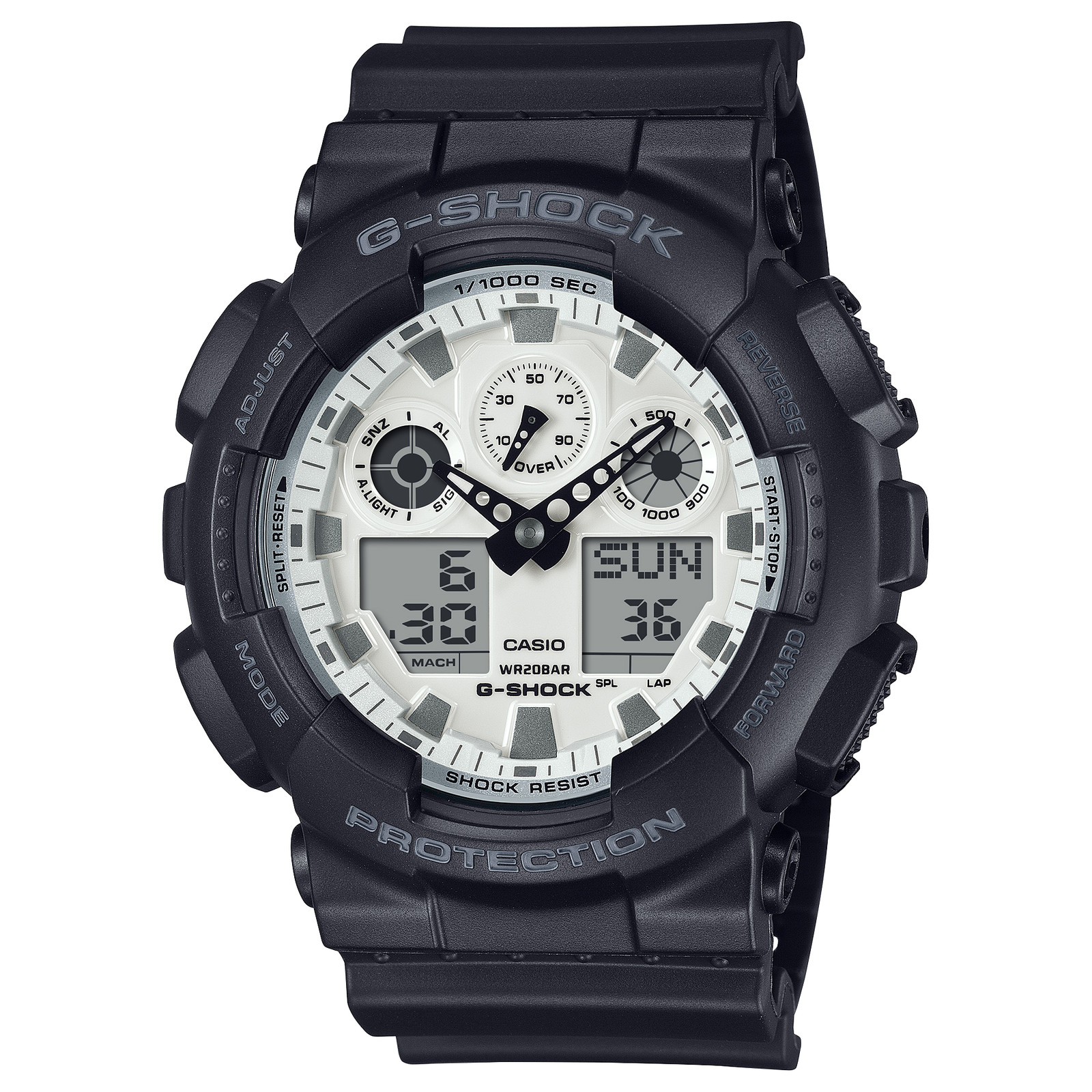 Casio G-Shock GA-100WD-1AJF Quartz White Dial 51.2 mm Watch