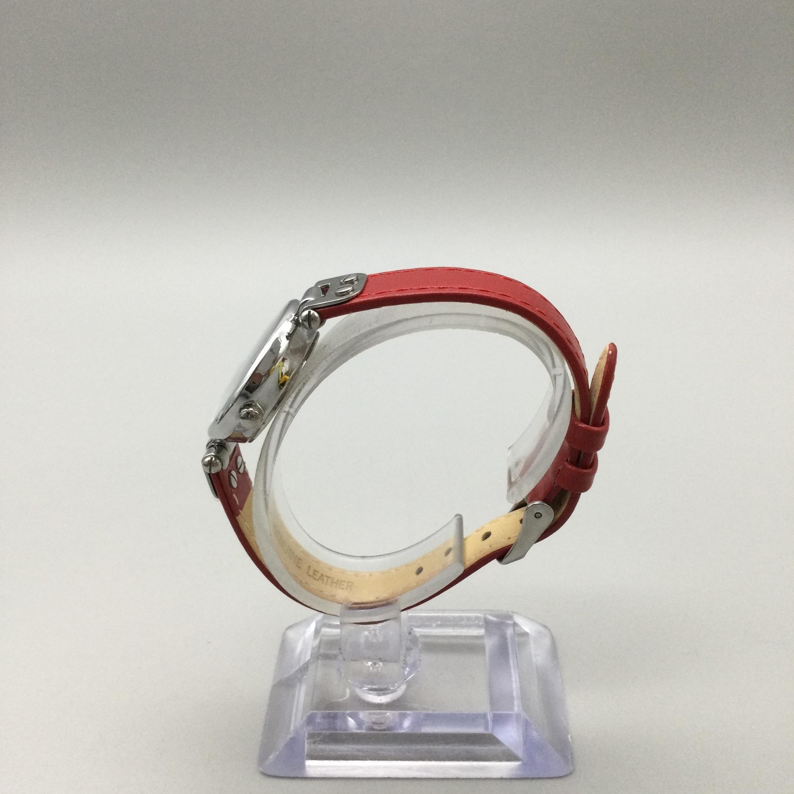 Anne Klein Womens Watch 26mm White Dial Red Leather Dress 10/2143 New Battery