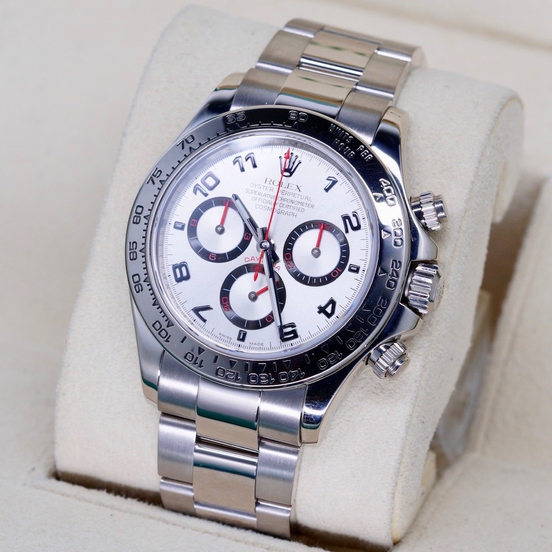 Rolex Daytona 116509 SILVER RACING Silver Arabic Dial 18K White Gold 40mm