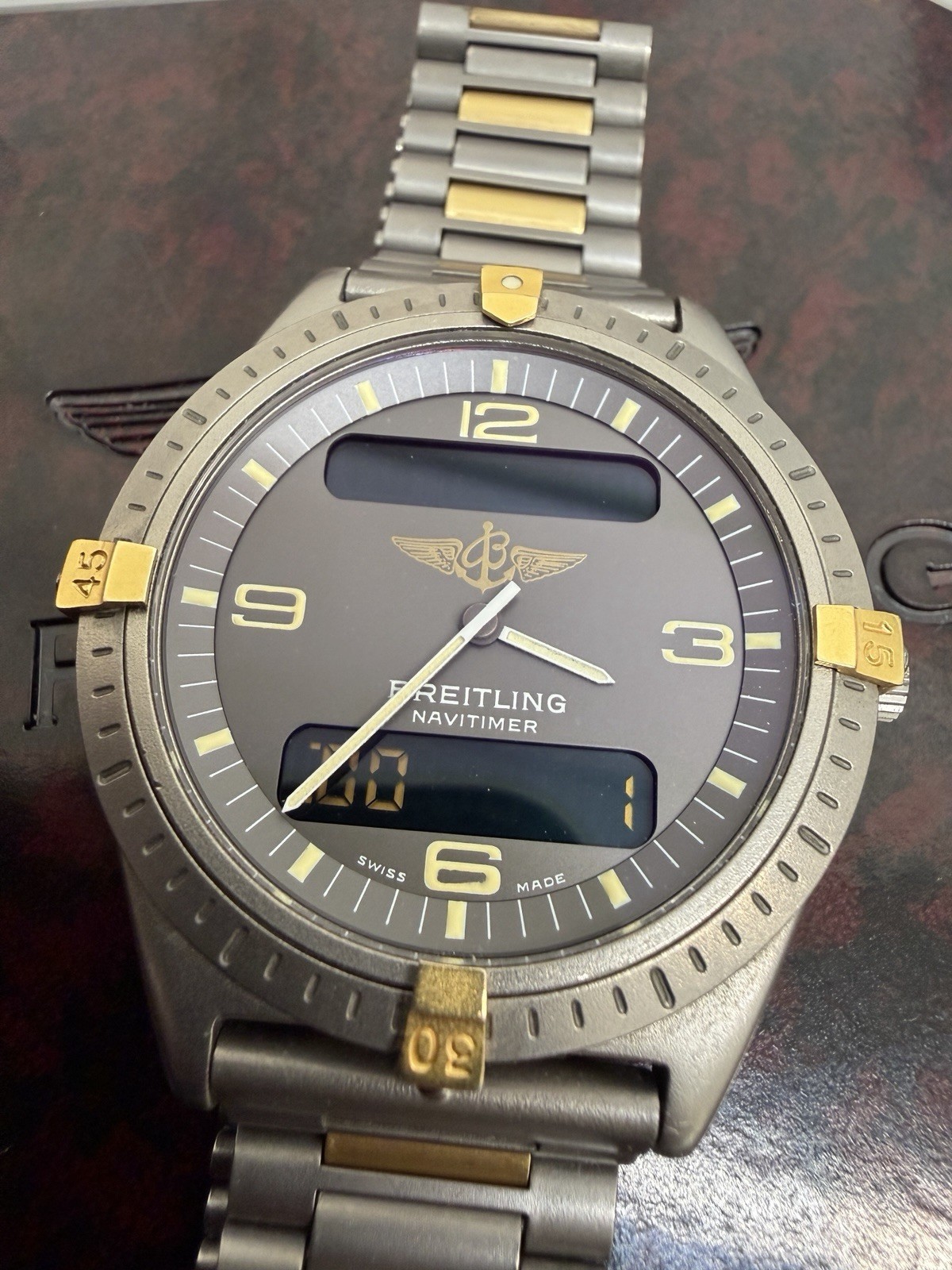Breitling Navitimer Gray Men’s Watch with Titanium/Yellow Gold Bracelet F56059