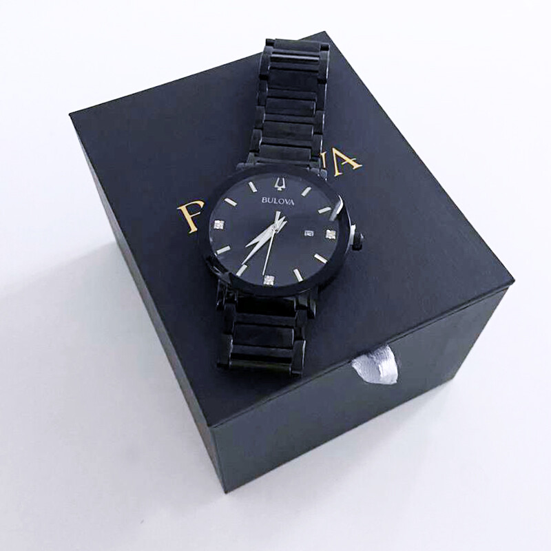 Bulova Men New Modern Futuro Black Dial 3Hand Quartz Watch 98D114（42MM）