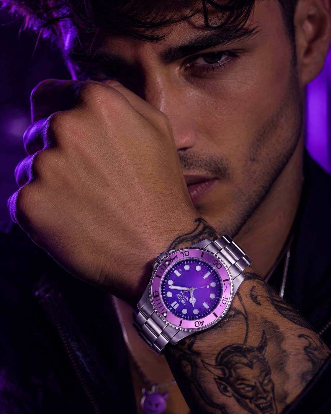 Invicta Pro Diver Mens Quartz Watch 43mm Purple Dial Bezel Steel! Brand New!!😈