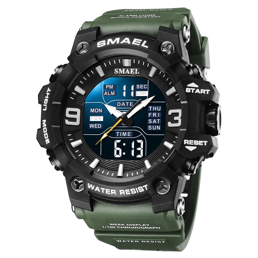 SMAEL 8049 Men’s Sport Watch Dual Display LED Quartz Waterproof 50M Alarm