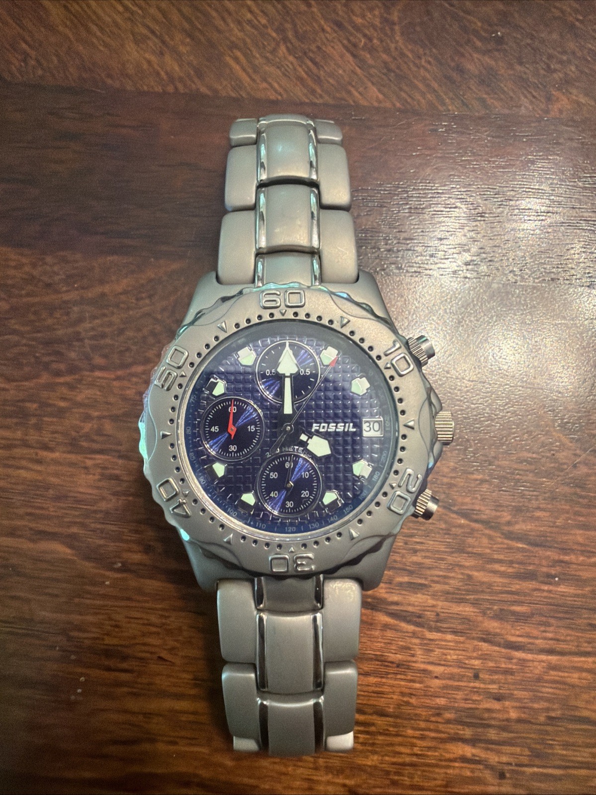 Fossil blue titanium watch With Case (don’t Know If Case Belinda To Watch