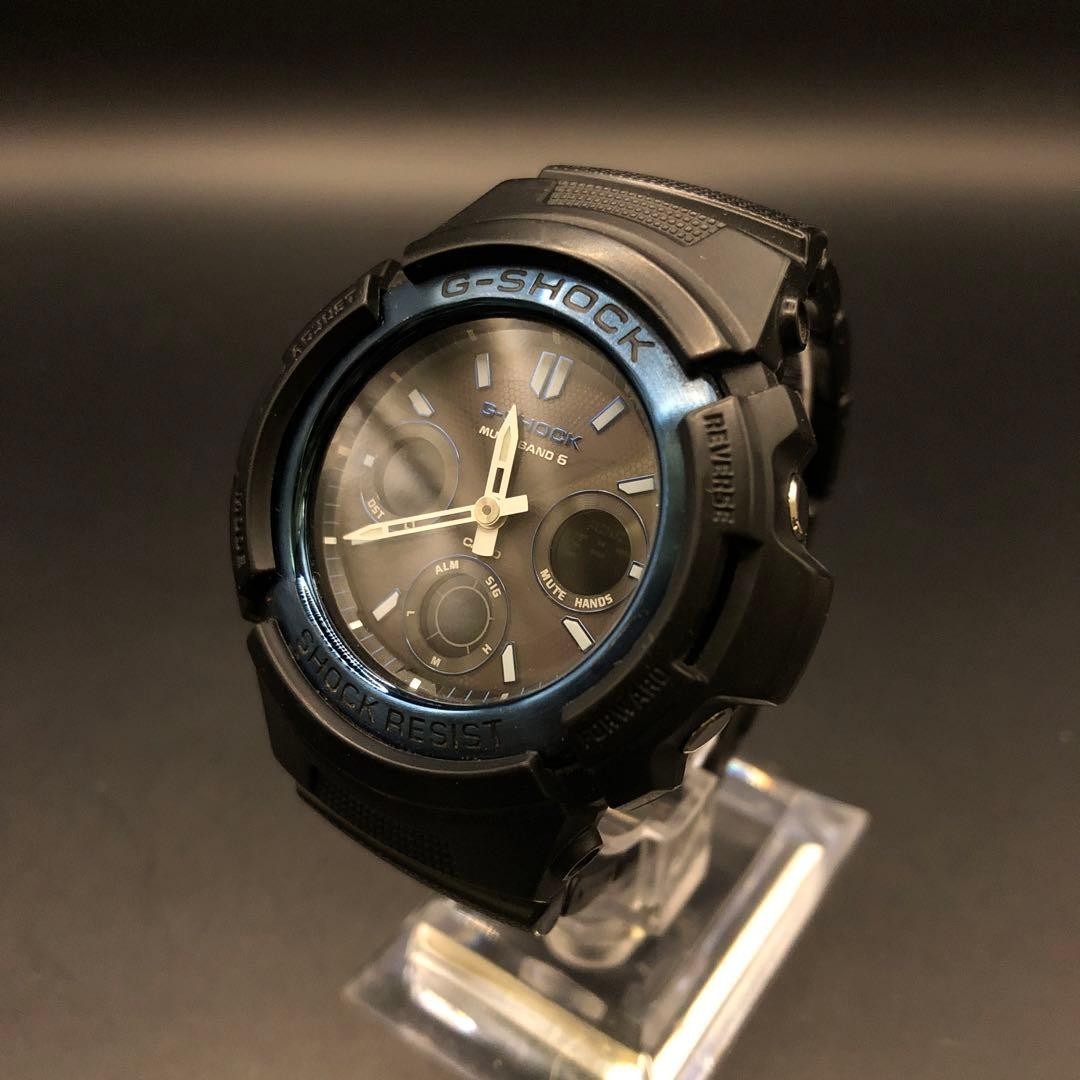 Casio G-Shock AWG-M100BC 5230 Watch Radio Solar Powered Blue Black Used Japan