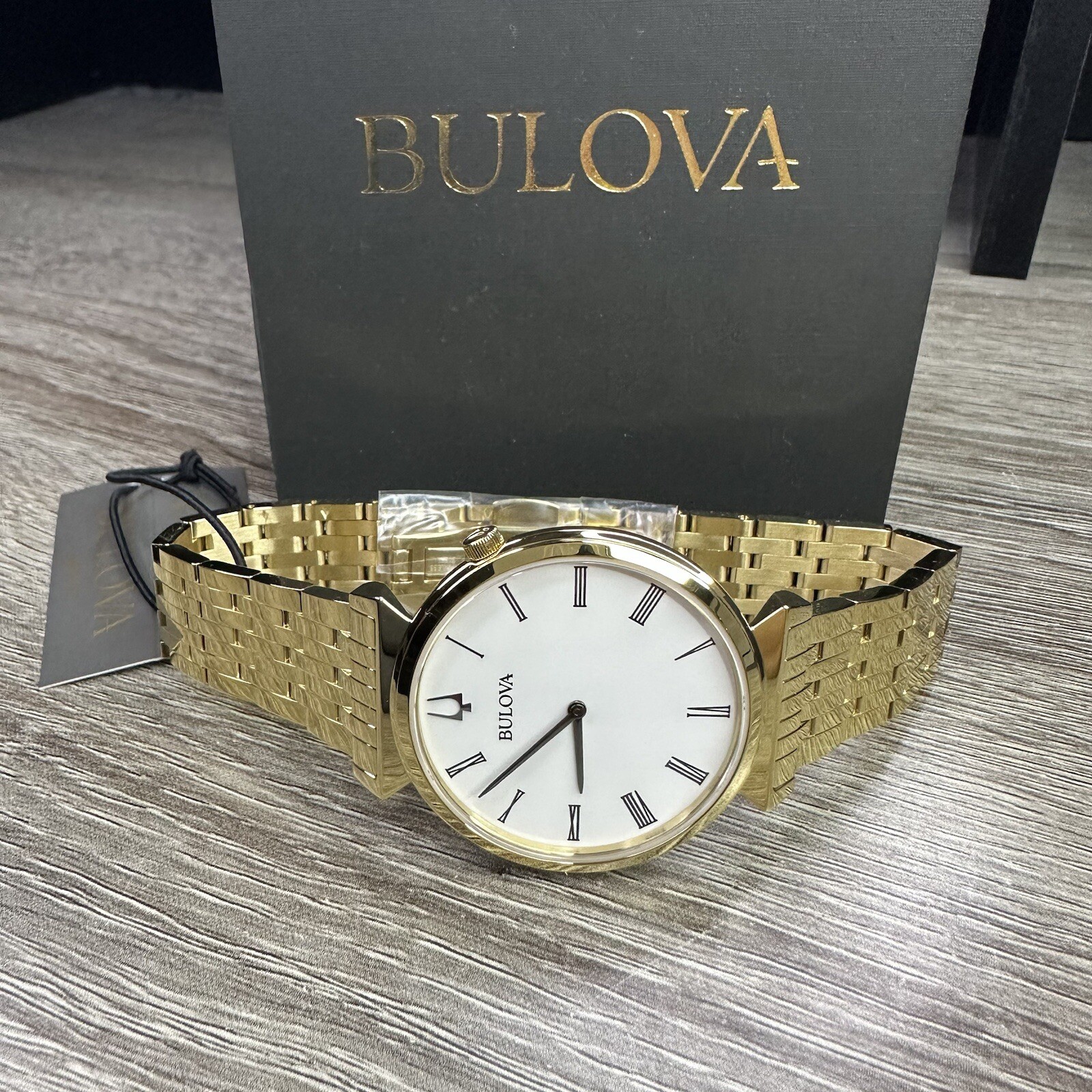 NEW✅SLIM✅ Bulova Regatta Gold Stainless Steel Roman Numerals Men’s Watch 97A153