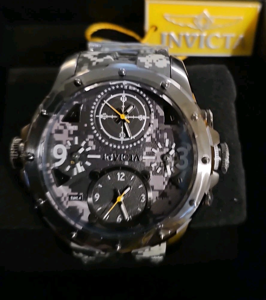 Invicta-Coalition Forces Army Camo (50mm) Multi-time zone,water res- 100m(10atm)