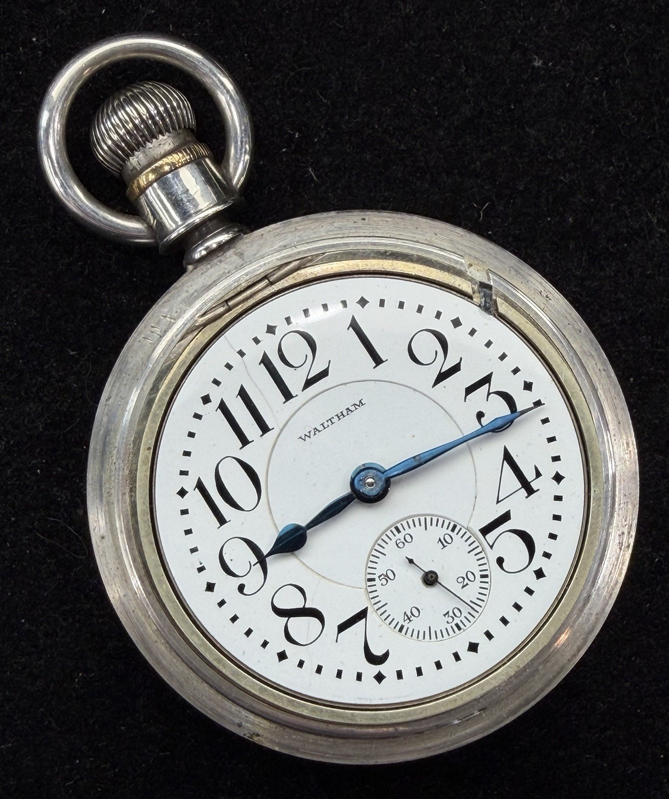 Waltham Mass 845 Sterling Silver Pocket Watch 21 Jewels Large Heavy