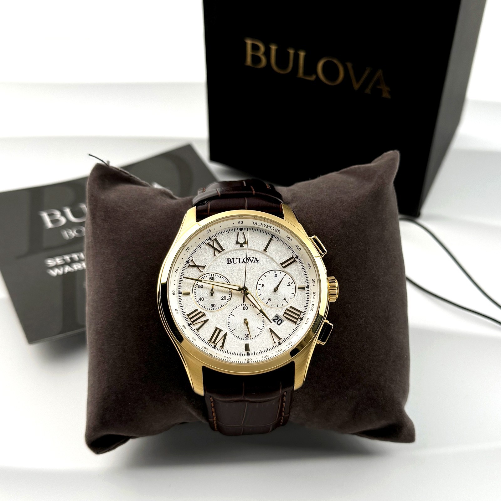 Bulova Men’s New 97B169 Classic Wilton Quartz Watch white Dial 46.5mm