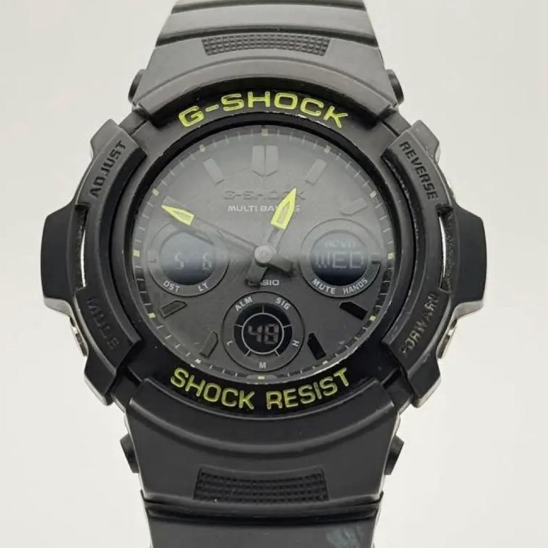 CASIO G-SHOCK AWG-M100SDC-1AJF Tough Solar Black & Yellow Used G227 Japanese
