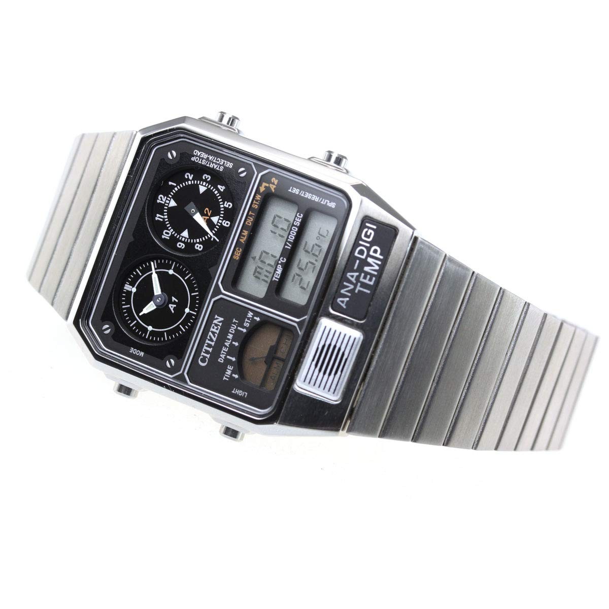 CITIZEN ANA-DIGI TEMP JG2101-78E Silver Analog Digital Men Watch Japan New
