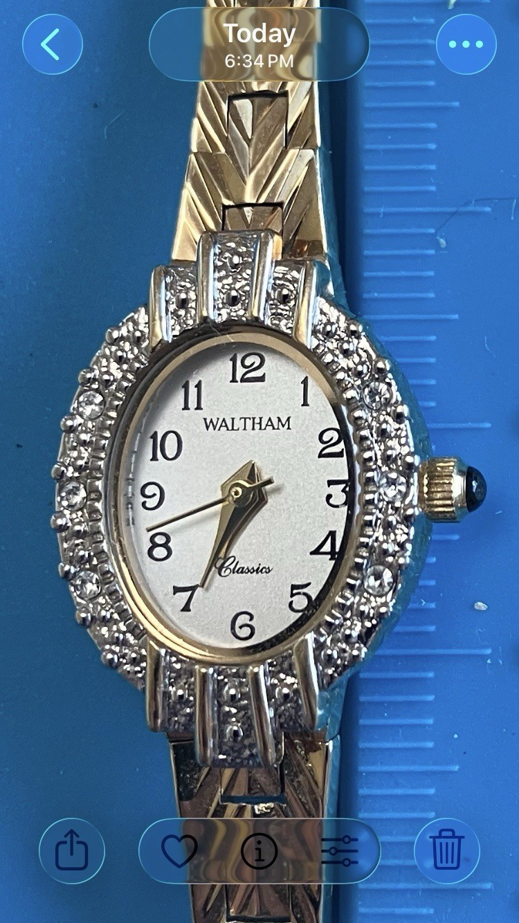 Waltham Classics Women’s Quartz Analog Oval Gold-Tone Bracelet Arabic Dress