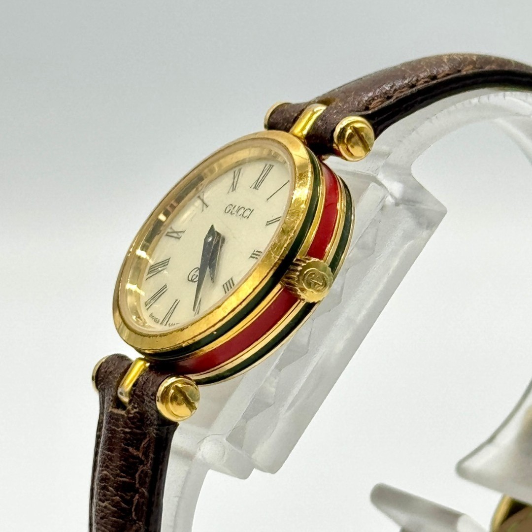 GUCCI Watch Sherry Line Ivory Dial Quartz 2 Hands with Box Working